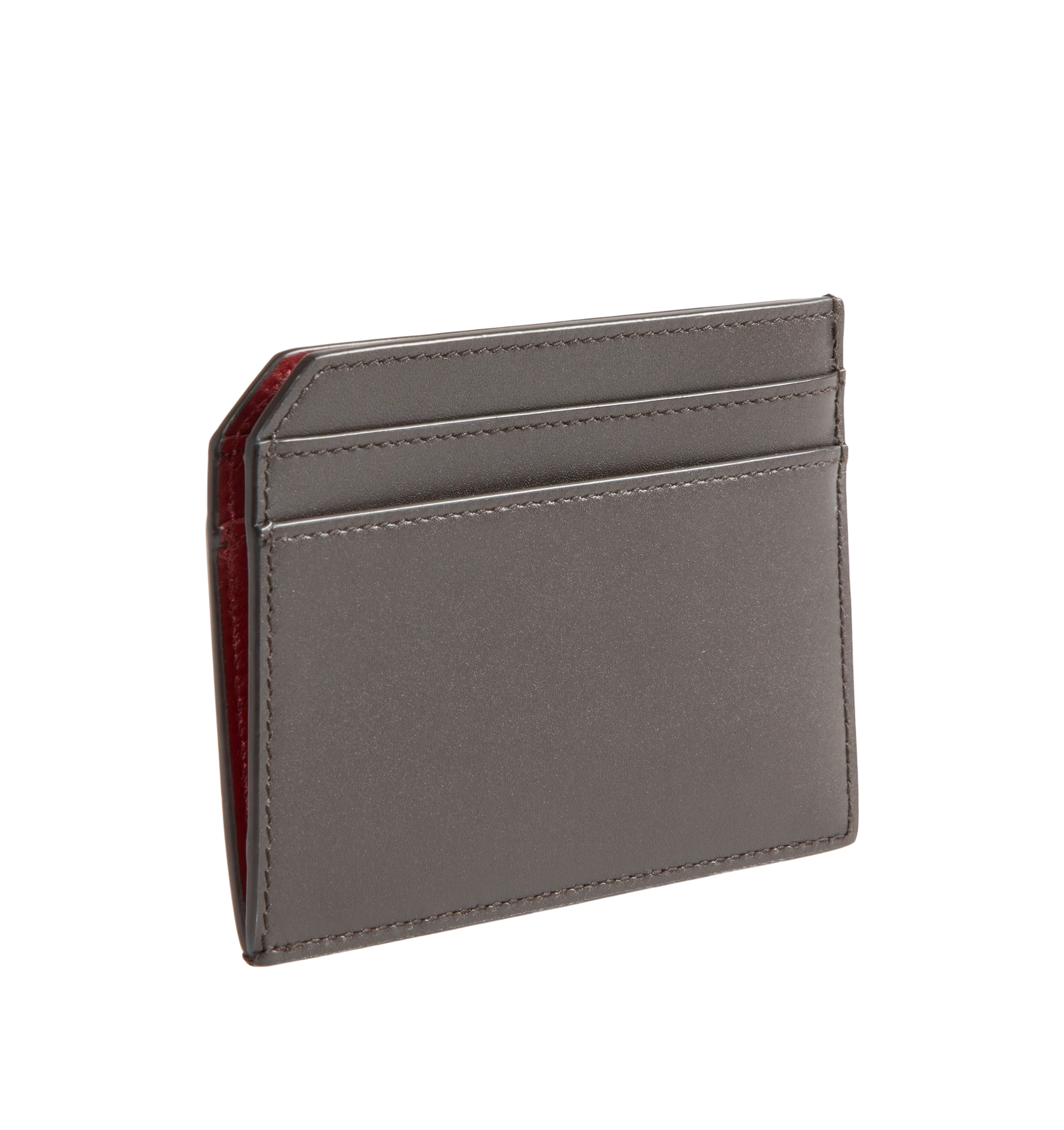 Image 2 of 3 - BROWN - Saint Laurent Mens Card Case is crafted from calfskin leather. Features an embossed Saint Laurent Paris logo, contrasting interior, seven card slots, and bronze-tone hardware. Dimensions: 10.7 7.5 0.5 cm. Main Material: Calfskin Leather. Made in Italy.