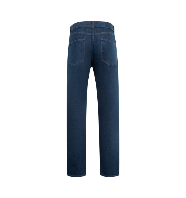 Image 2 of 3 - BLUE - THE ROW Rossen Jean featuring low-rise jean in cotton denim with straight leg, tonal topstitching and classic 5-pocket construction. 100% cotton. Made in Italy.