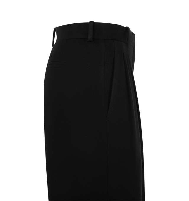 Image 5 of 5 - BLACK - The Row Richelle Pants are a mid-rise style with tapered legs, pressed front and back creases, and side seam pockets. 100% cashmere. Made in Italy.  