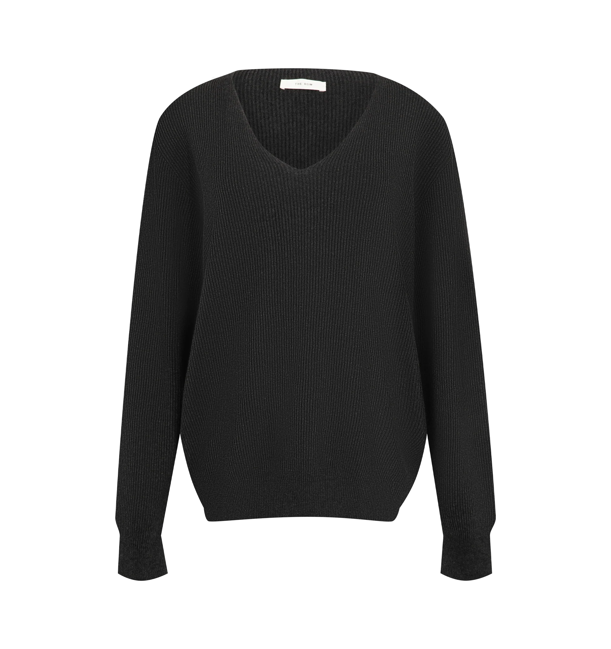 Image 1 of 2 - GREY - The Row Women's Phef V-Neck Sweater is crafted from a soft cotton and cashmere blend and features a clean V-neckline with a timeless long-sleeve silhouette for effortless everyday wear. This designer knit sweater combines luxurious Italian craftsmanship with lightweight comfort and refined simplicity, making it an essential layering piece for any wardrobe. Main Material: 70% Cotton, 30% Cashmere. Made in Italy