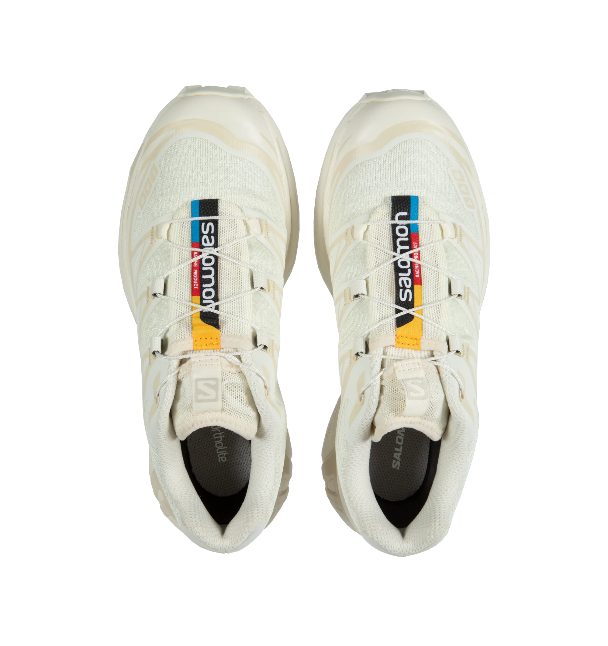 Image 5 of 5 - WHITE - SALOMON XT-6 Sneaker featuring Quicklace closure offers one-pull tightening, removable OrthoLite insole, SensiFit + EndoFit construction, Agile Chassis System (ACS) maintains heel-to-toe stability on distance runs, Contagrip MA tread, textile and synthetic upper and lining/rubber sole. 