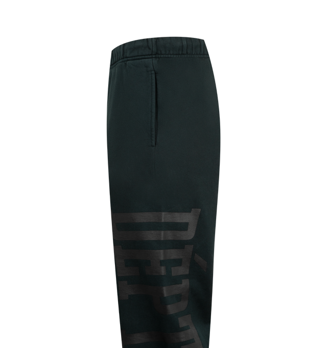 Image 3 of 3 - BLACK - GALLERY DEPT Team Sweatpants featuring large logo print on sides, elasticized waist and cuffs, side slip pockets, relaxed legs, pull-on style. 100% cotton. Made in USA. 