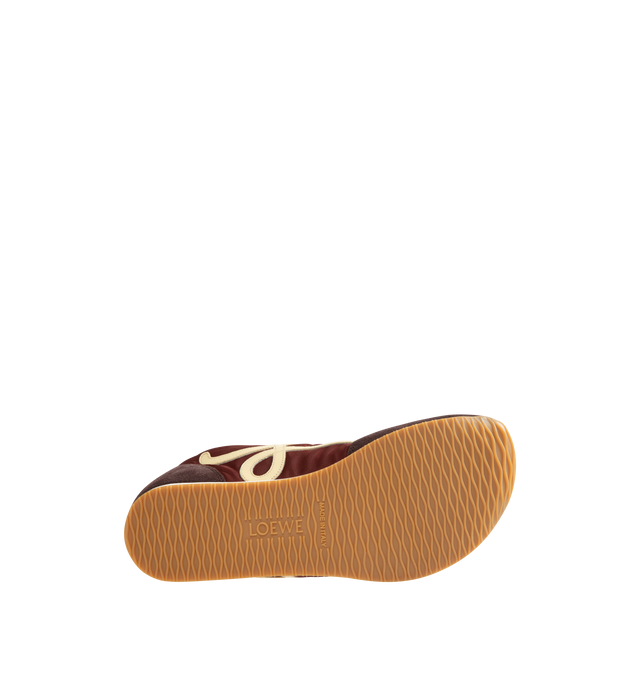 Image 4 of 5 - BROWN - LOEWE Ballet Runner 2.0 Sneaker in nylon and calfskin featuring an asymmetrical toe shape, a sock-like internal structure, L monogram at the side, embossed Anagram on the tongue and a lightweight rubber outsole that extends to the toe cap. 20mm heel. Nylon/suede. Made in Italy. 