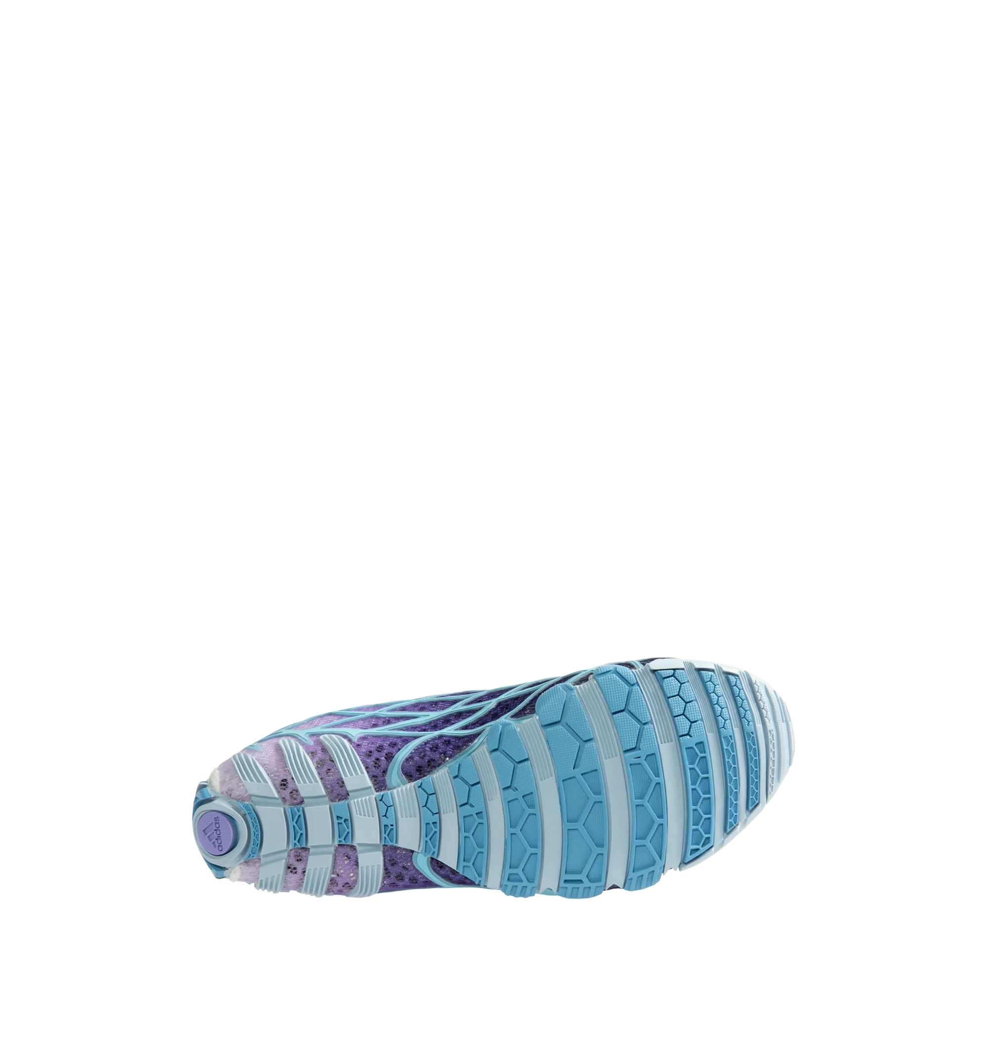 Image 4 of 5 - BLUE - Adidas x Bad Bunny F50 Ghost Sprint Sneakers are crafted with a streamlined low-top silhouette and feature speed-inspired design elements, signature Bad Bunny collaboration details, lace-up fastening, and a durable rubber sole. These designer sneakers combine football-inspired heritage with contemporary streetwear styling for elevated everyday wear. Main Material: Textile and Synthetic Upper. Sole: Rubber.