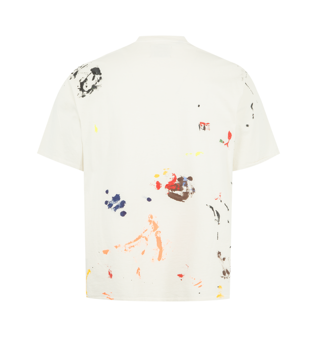 Image 2 of 2 - WHITE - GALLERY DEPT. Rag Appliqued Tee featuring relaxed fit, short sleeves, crew neck and paint splatter throughout. 100% cotton. Made in USA.  