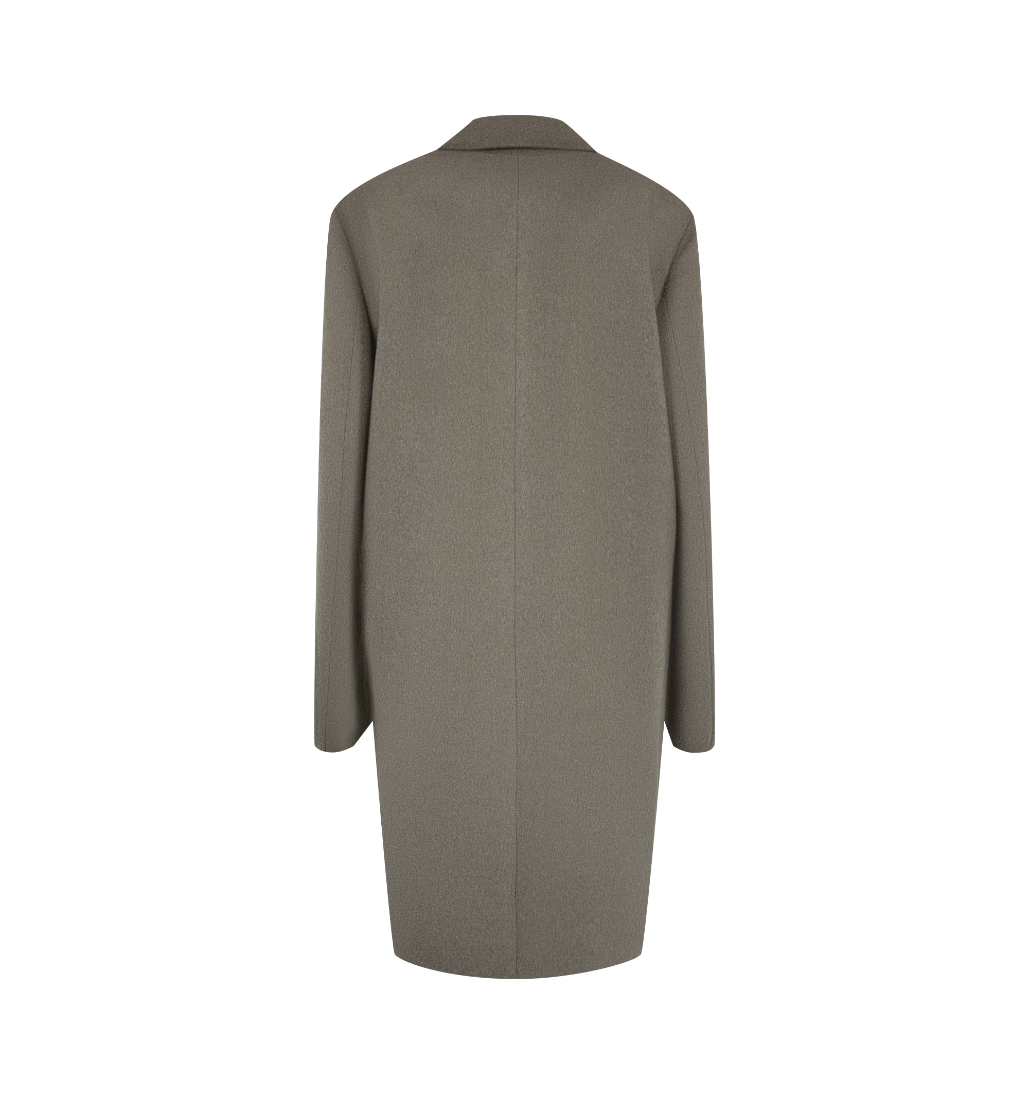 Image 2 of 3 - NEUTRAL - The Row Women's Ciel Coat is crafted from heavyweight double-face cashmere and features a mid-length tailored silhouette with notch lapels, front welt pockets, and an open-front design. Lined in silk, this designer cashmere coat combines exceptional Italian craftsmanship with a soft, brushed finish and subtle sheen, creating an elegant outerwear staple with timeless sophistication. Main Material: 100% Double-Face Cashmere. Lining: 100% Silk. Made in Italy. 