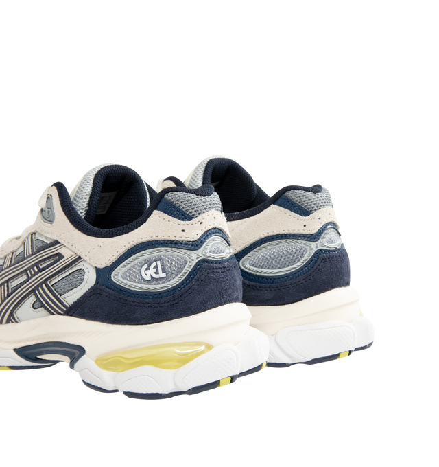 Image 4 of 5 - MULTI - ASICS GEL-NYC 2.0 Sneaker featuring suede overlays, rearfoot and forefoot GEL technology, shock-attenuating material placed in the midsole of the shoe for cushioning and shock absorption, FF BLAST PLUS cushioning, TPU TRUSSTIC technology, walking-specific flex grooves to support natural movement and smooth heel to toe transition, angled heel softens heel contact with the ground and facilitates more natural heel to toe transitions. 