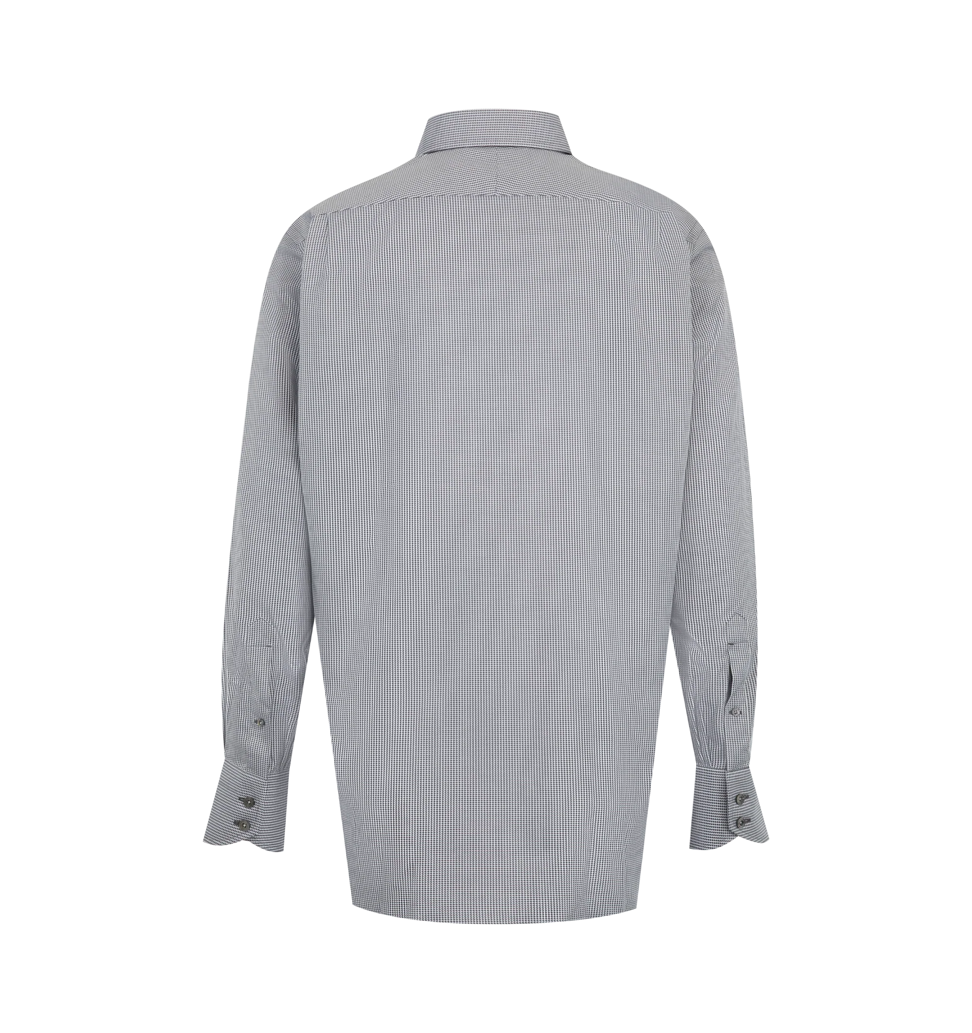 Image 2 of 2 - GREY - Tom Ford Mens Shirt is crafted from lyocell. Features a relaxed silhouette, refined polka dot print, button-front closure, pointed collar, and buttoned cuffs. Main Material: 100% Lyocell. Made in Italy.