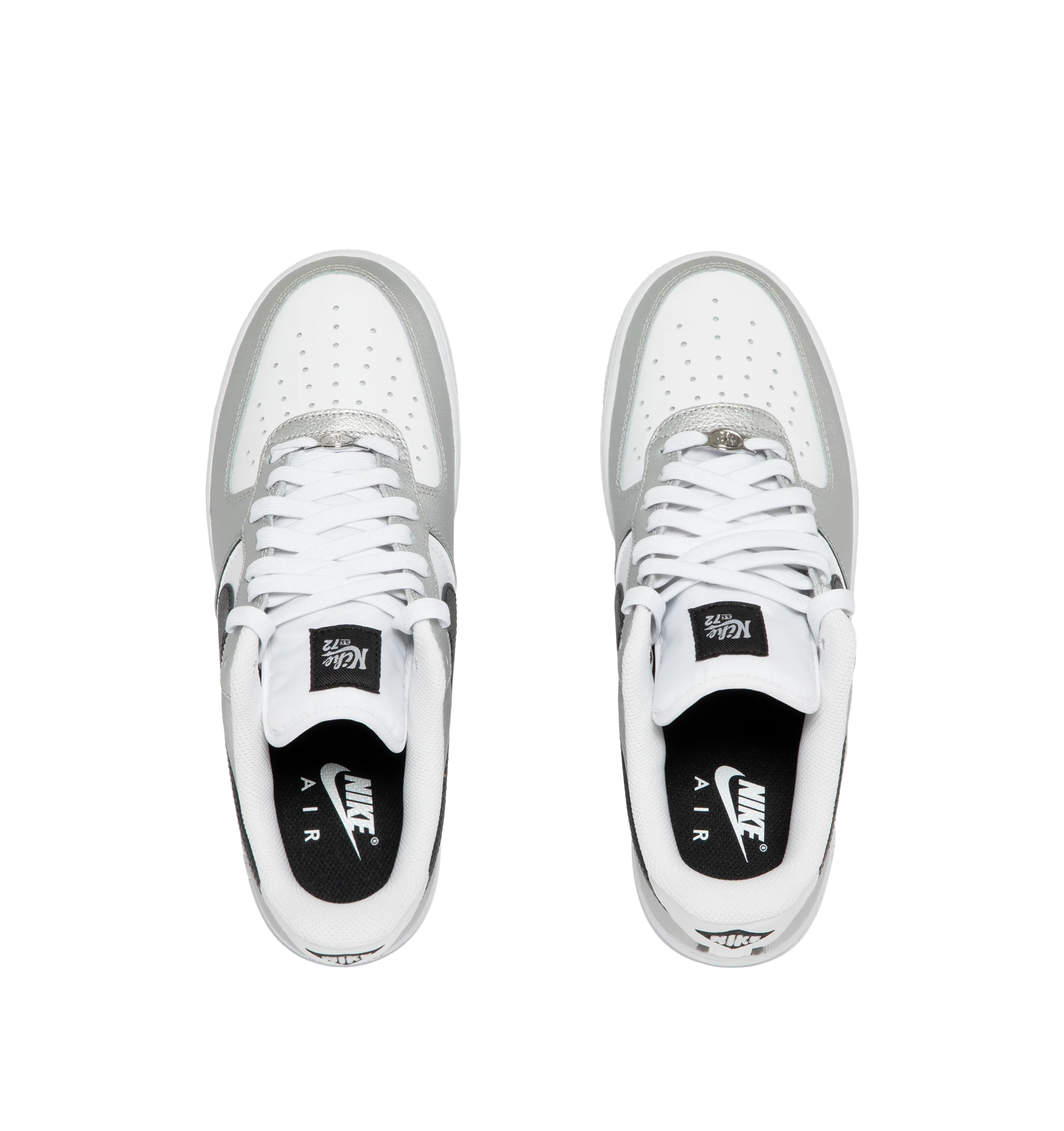 Image 5 of 5 - SILVER - Nike Men's Air Force 1 '07 LV8 sneaker features a padded collar, leather and textile upper, textile lining and rubber sole. 