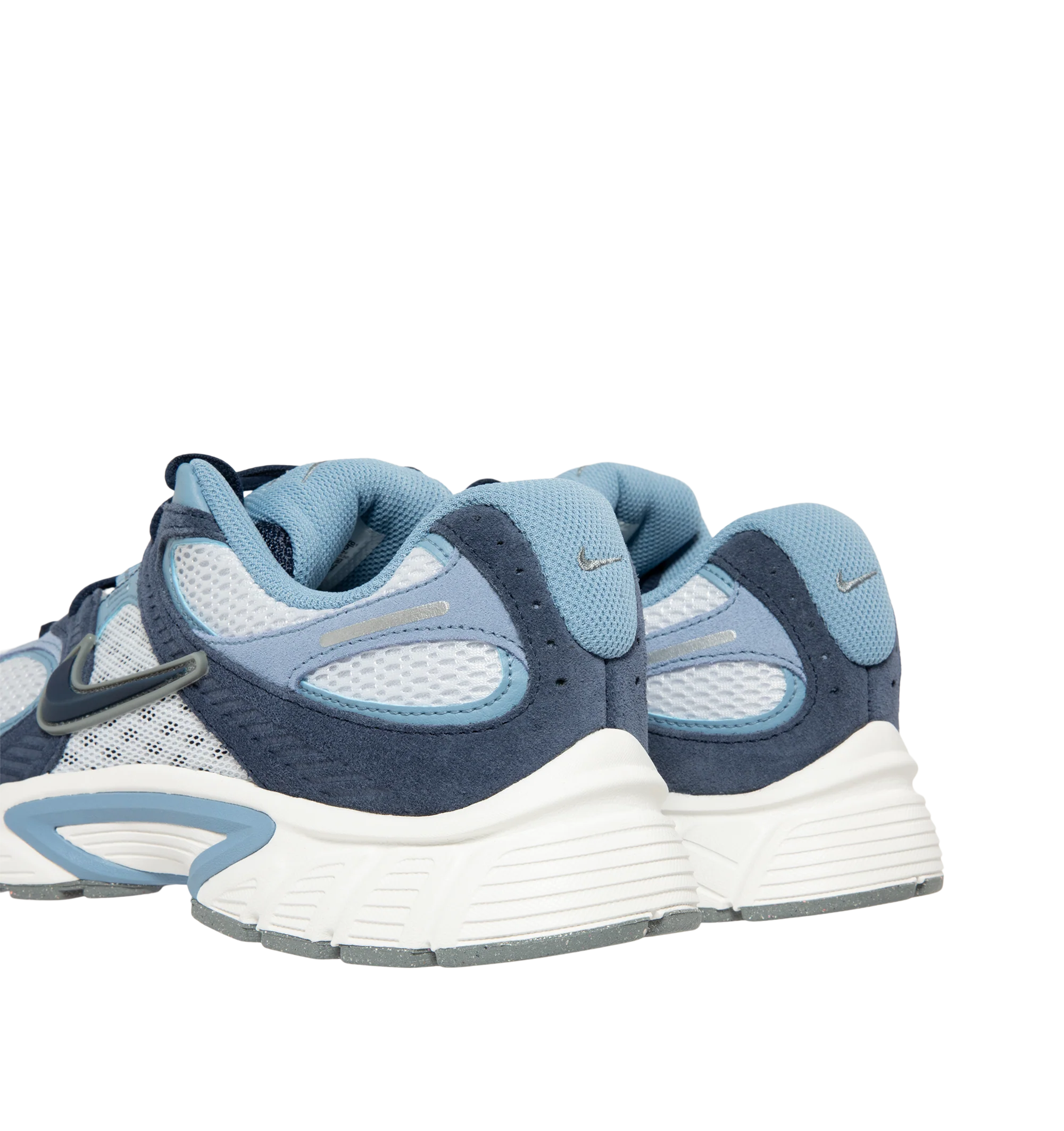 Image 3 of 5 - BLUE - Nike Men's V5 RNR Sneakers feature a layered suede and mesh upper for a breathable, Y2K-inspired look with retro running style. These lifestyle sneakers combine a lightweight foam midsole, plush collar lining, and a durable rubber outsole with 2000s-inspired grooves for all-day comfort and reliable traction. Main Material: Suede and Mesh. Midsole: Foam. Sole: Rubber.