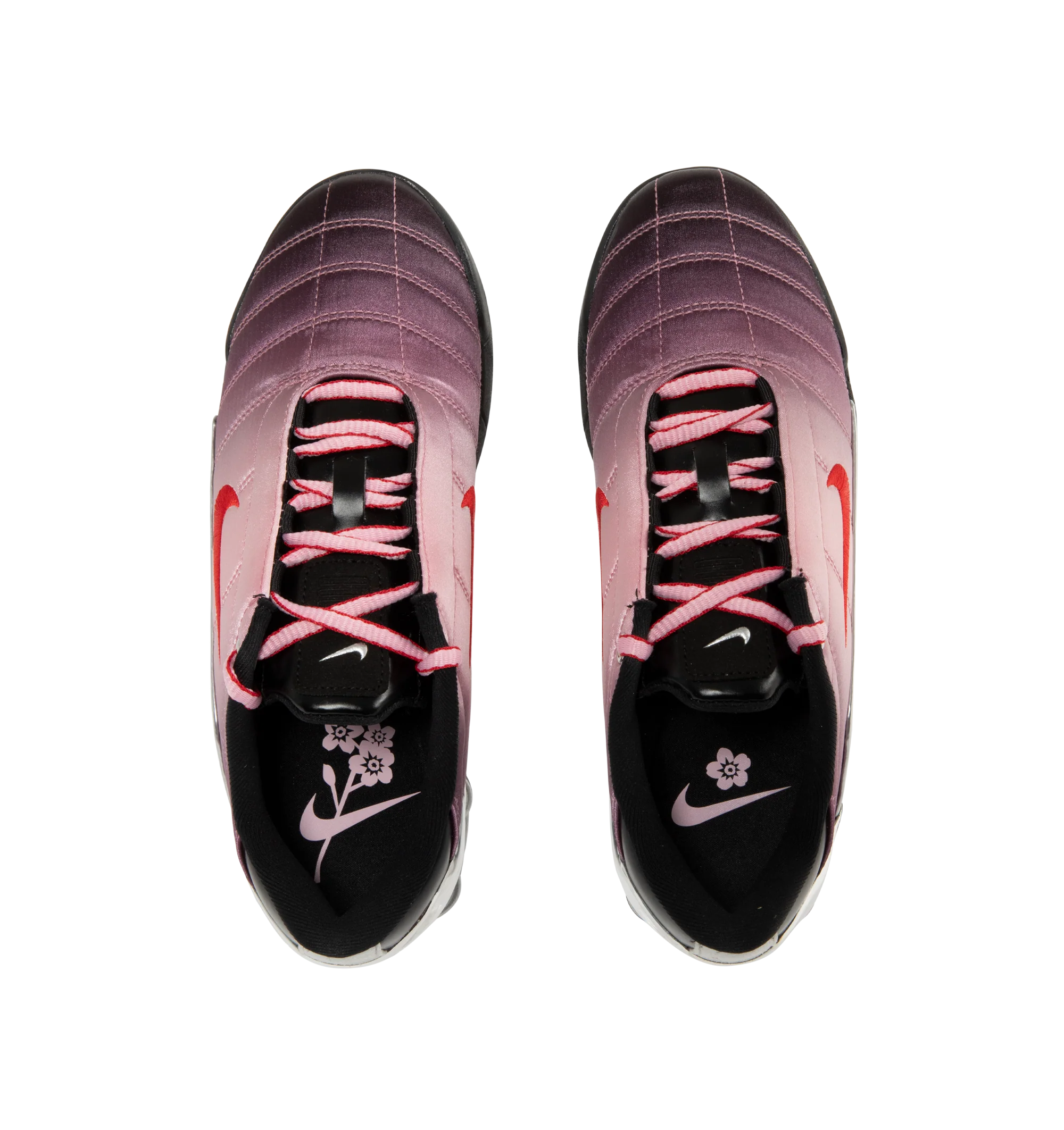 Image 5 of 5 - PINK - Nike Womens Shox Magia Sneakers feature a premium leather and textile upper. Designed with a lace-up closure, metallic accents, Nike Shox cushioning columns, and durable rubber outsole. Upper: Leather and Textile; Cushioning: Nike Shox; Outsole: Rubber. Imported