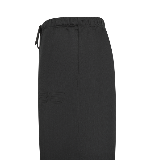 Image 3 of 3 - BLACK - FEAR OF GOD ESSENTIALS Lounge Sweatpant featuring drawstring closure, side seam pockets, rubberized logo at front and fleece lining. 72% polyester, 28% cotton. 