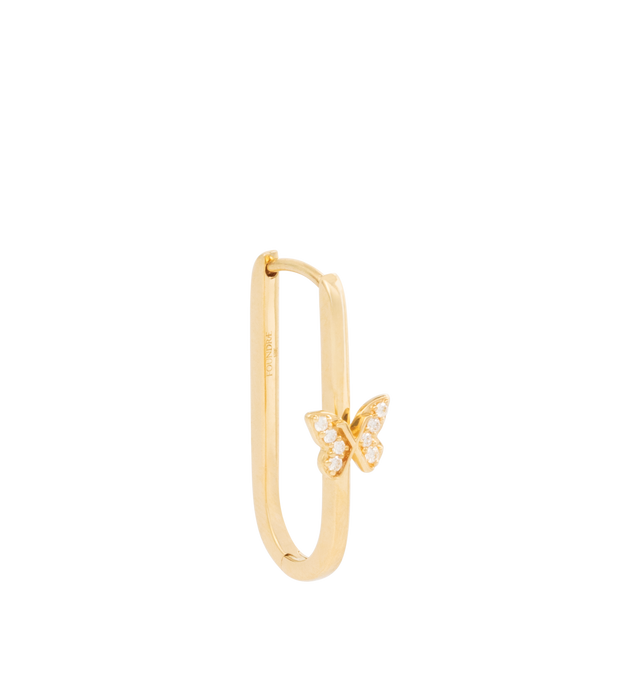 Image 2 of 2 - GOLD - Foundrae Butterfly Pave Fob Earring Crafted in 18 karat yellow gold. This Fob Earring features a diamond pav butterfly, symbolizing Reverie. Sold as a single earring. Cheap Luxury Handbag Shop offers a range of pieces from this collection in-store. For personal consultation and detailed information about jewelry, please contact our dedicated stylist team at personalshopping@hirshleifers.com. This item may be restricted for online purchase to international clients. For assistance purchasing this it
