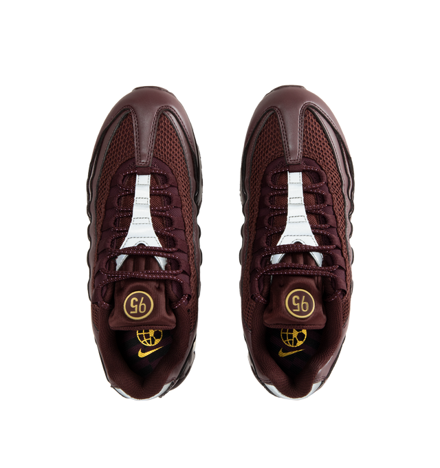 Image 5 of 5 - RED - NIKE Air Max 95 Big Bubble Sneaker featuring upper that mixes synthetic leather and textiles for a layered look, visible Max Air cushioning, flex grooves in the midsole and outsole, foam midsole and rubber outsole.