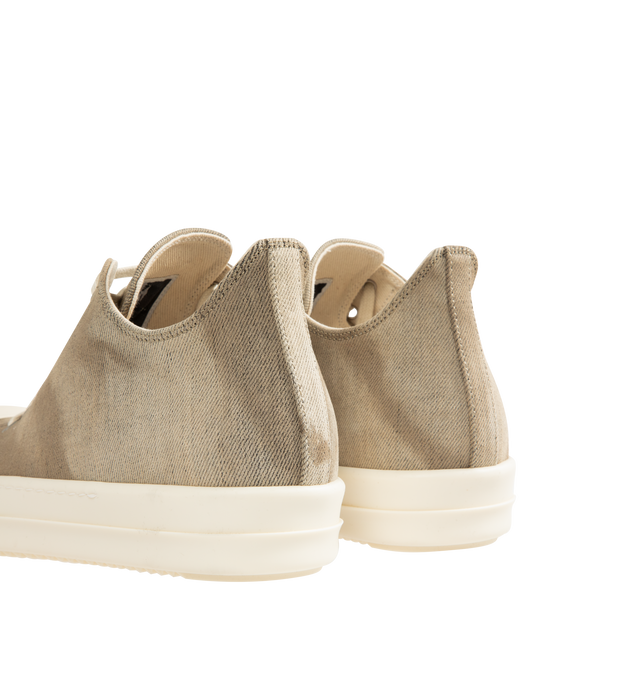 Image 3 of 5 - BROWN - DRKSHDW Low Sneaks Sneakers featuring lace-up style, denim upper, rubber toe caps, stacked midsoles and shark-tooth soles. Made in Italy. 