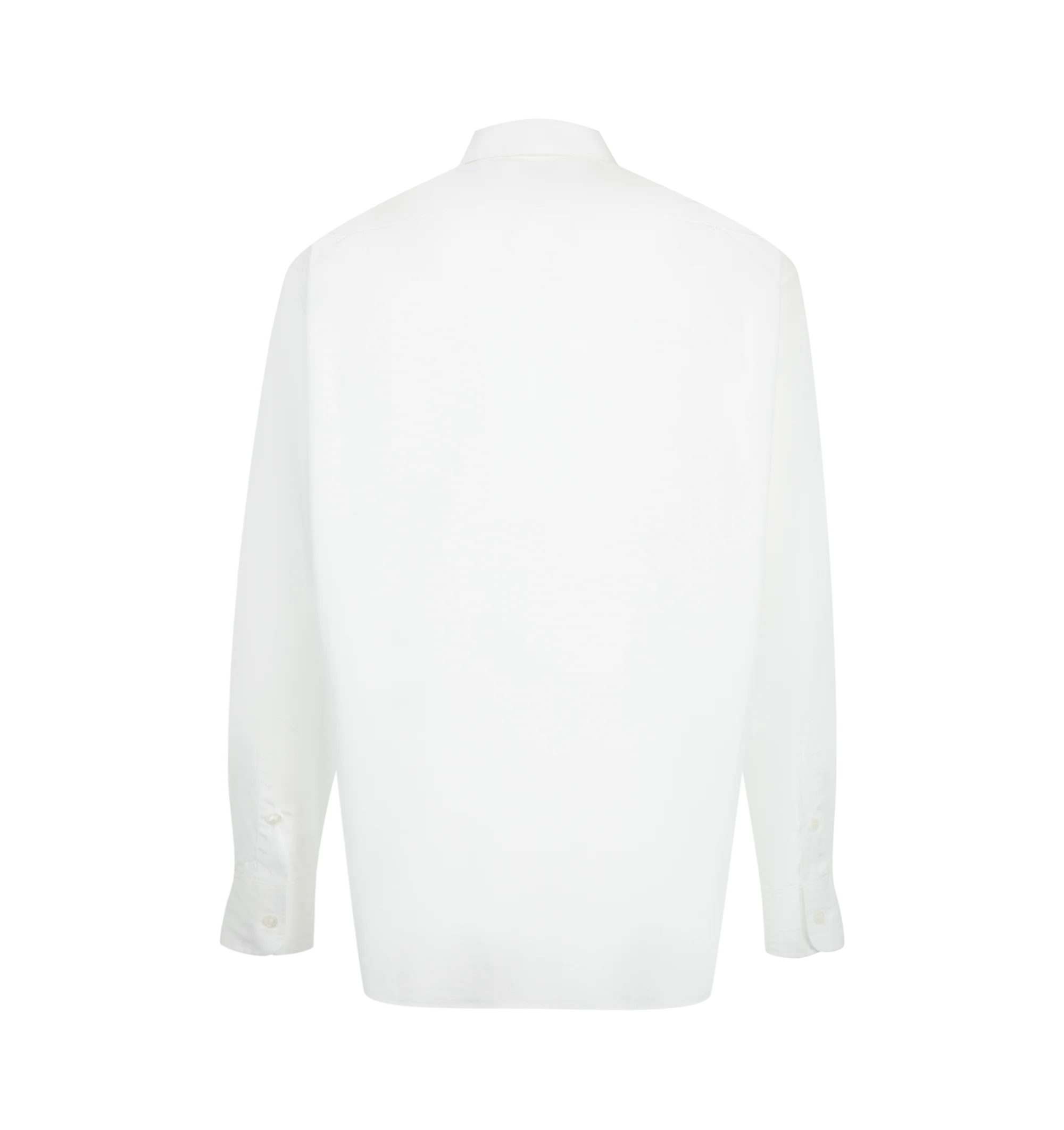 Image 2 of 2 - WHITE - A.Presse Men's Spread Collar Shirt is crafted from cotton and features a regular-fit silhouette with a classic spread collar. Designed with a clean, timeless construction that reflects the brand's understated approach to everyday tailoring. Main Material: 100% Cotton.