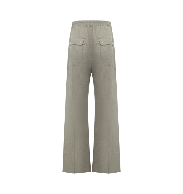 Image 2 of 3 - GREY - RICK OWENS Wide Bela Pants featuring zip fly and drawstring waistband, 4-pocket styling, lightweight twill fabric and relaxed fit. 100% wool. Made in Italy.