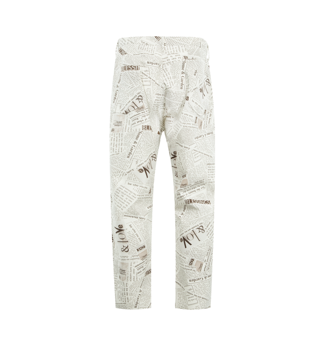 Image 2 of 3 - WHITE - ENGINEERED GARMENTS RF Jeans featuring a modern, relaxed-fit, five-pocket style, slightly higher rise, a roomy top block, moderate taper and an inner drawstring. 100% cotton.