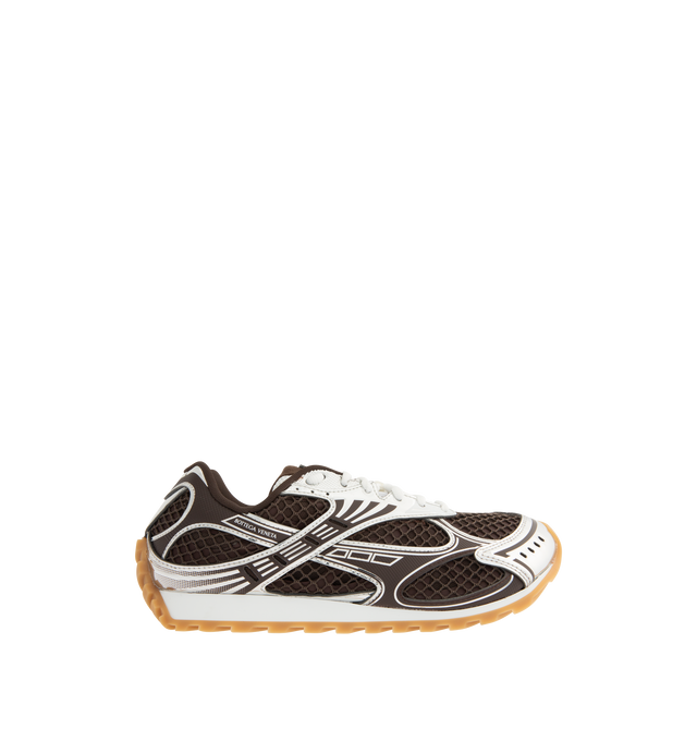 Image 1 of 5 - BLACK - Bottega Veneta Sneakers featuring mechanical textile upper, rubber sole, lace-up front, padded collar and tongue with Bottega Venneta logo detail at tongue. Made in Italy.