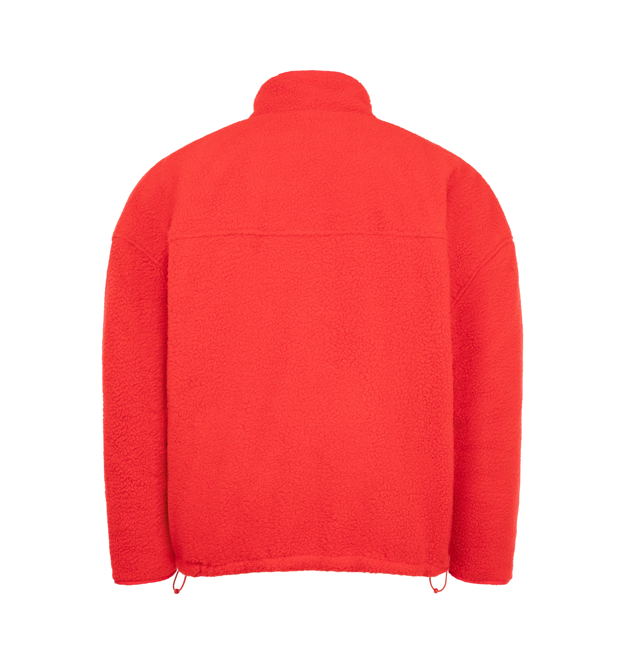Image 2 of 3 - RED - The Willy Reversible Fleece is cut in an oversized silhouette with a stand collar and adjustable hem for a relaxed, customizable fit. Designed to be worn two ways, the reversible construction features a plush fleece exterior and smooth nylon interior, with branded zip pockets on both sides.