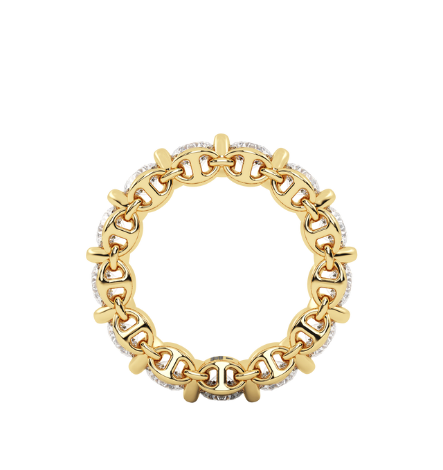 Image 3 of 3 - GOLD - HOORSENBUHS 4.5MM Infinite II Ring featuring Tri-Link motif with channel set diamonds and round brilliant Belgian cut G-VSI. Size 6.5. Cheap Luxury Handbag Shop offers a range of initial pieces from this collection in-store. For personal consultation and detailed information about jewelry, please contact our dedicated stylist team at personalshopping@hirshleifers.com. This item may be restricted for online purchase to international clients. For assistance purchasing this item please contact our ded 