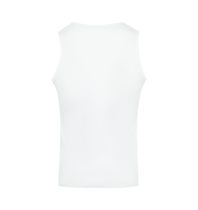 Image 2 of 2 - WHITE - MARTINE ROSE Vest Tank featuring round neck, embroidered branding, sleeveless and regular fit. 100% cotton.  