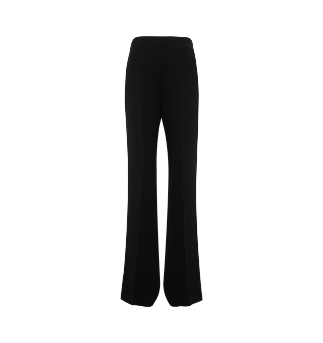 Image 2 of 3 - BLACK - The Row Womens Fabian Pants are crafted from silk cady. Features a low-rise fit, slightly flared leg, pressed front creases, single back besom pocket, and concealed side zip closure. Main Material: 100% Silk. Made in Italy.