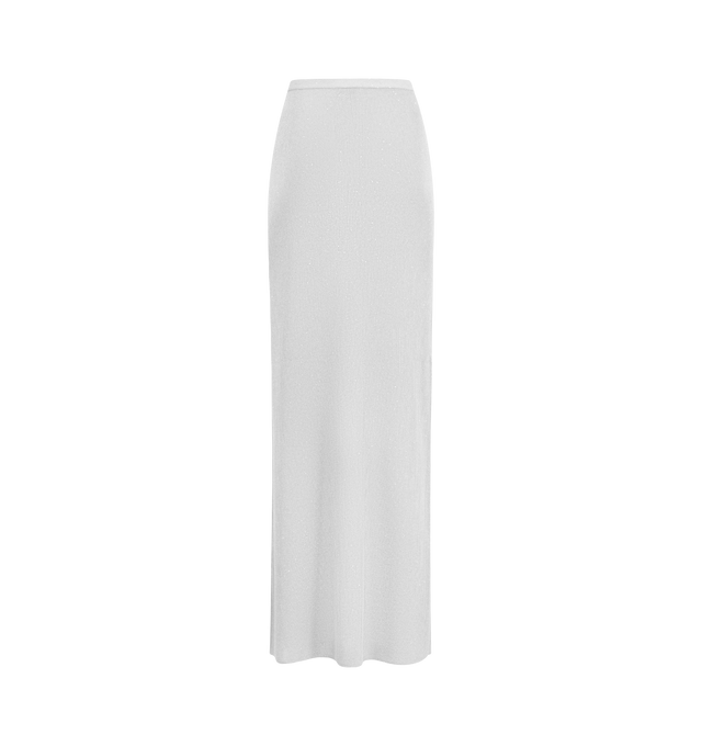 Image 2 of 2 - SILVER - TOM FORD Microp Sequins Embellished Skirt featuring a shimmering ribbed long skirt embellished with micro sequins. 70% viscose, 15% polyester, 15% polyamide. 38% silk, 30% viscose, 25% polyamide, 6% polyester, 1% polyurethane. Made in Italy. 