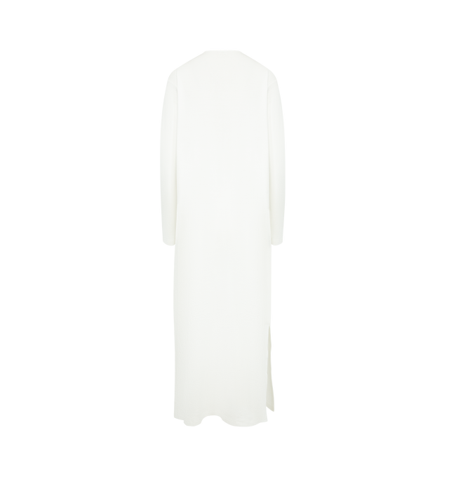 Image 2 of 2 - WHITE - THE ROW Latoya Dress featuring fitted ankle-length dress in ultrasoft Japanese cotton jersey with low crewneck, side hem slits and front button placket. 100% cotton. Made in Italy.