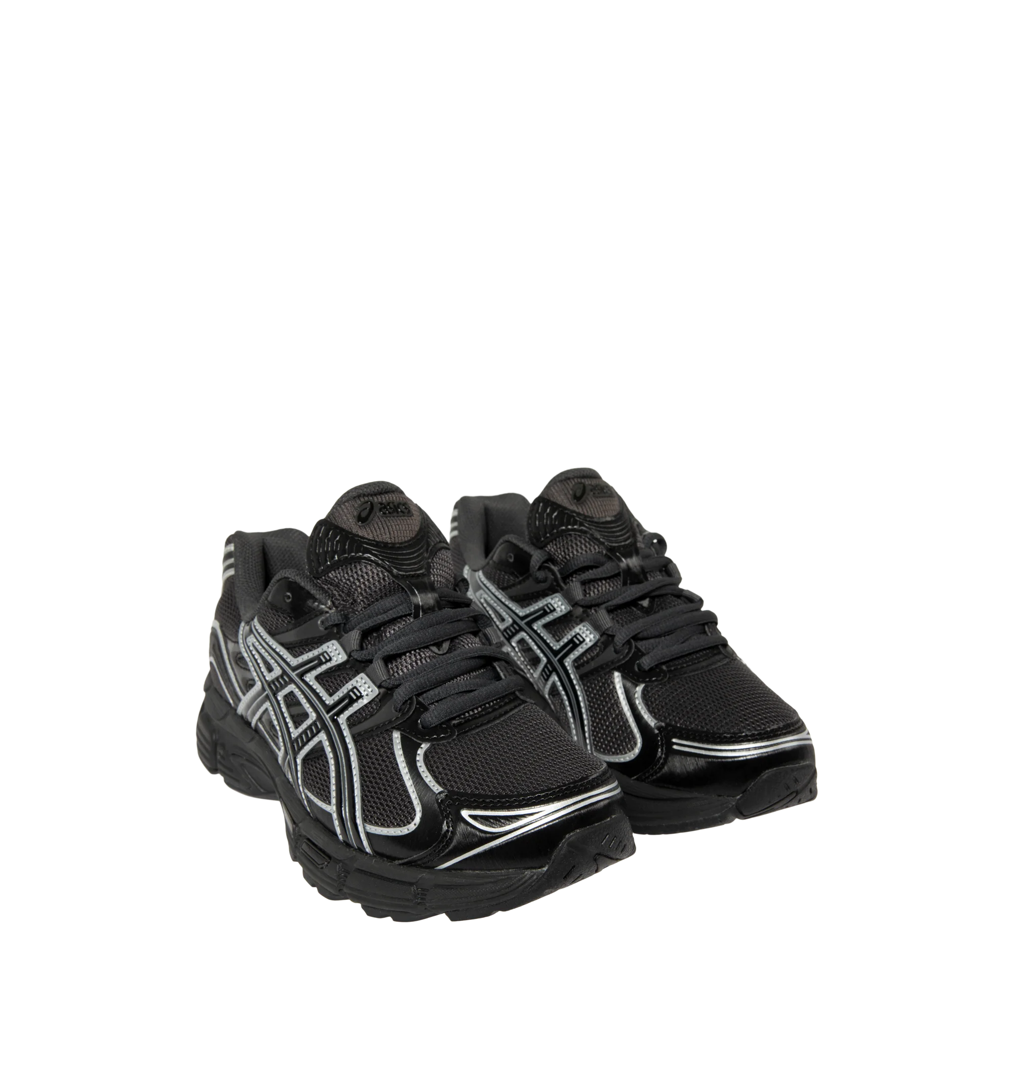 Image 2 of 5 - BLACK - Asics Men's GEL-STRATUS MC Sneakers feature an air mesh upper with synthetic leather overlays for breathable comfort, durability, and a technical-inspired look. Drawing from the brand's 2010s running heritage, these lifestyle sneakers combine rearfoot GEL technology with a cushioned midsole for enhanced shock absorption and everyday comfort. Main Material: Synthetic Leather and Mesh. Sole: Rubber.