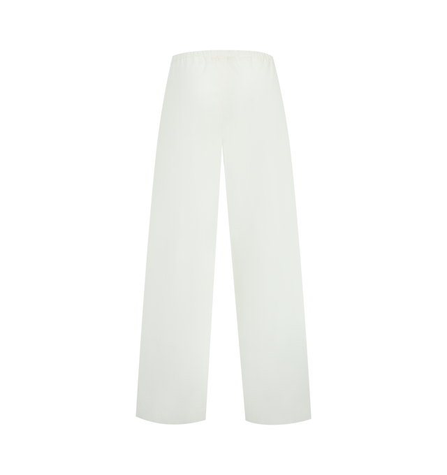 Image 2 of 3 - WHITE - KHAITE Roma Pant featuring a pull-on pant in crisp, lightweight cotton poplin, relaxed, round-leg silhouette, cropped to hit high on the ankle, pleats positioned just below the in-seam side pockets and elasticated waist. 100% cotton. 