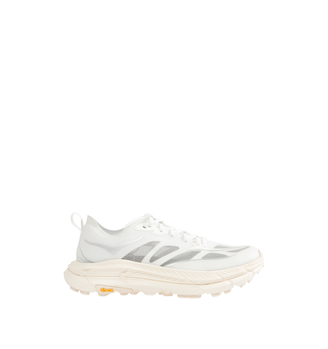Image 1 of 5 - WHITE - HOKA U Mafate Speed 4 Lite Sneaker featuring ripstop and rubber upper with vibram sole, lace-up front, flat tongue design and padded collar.