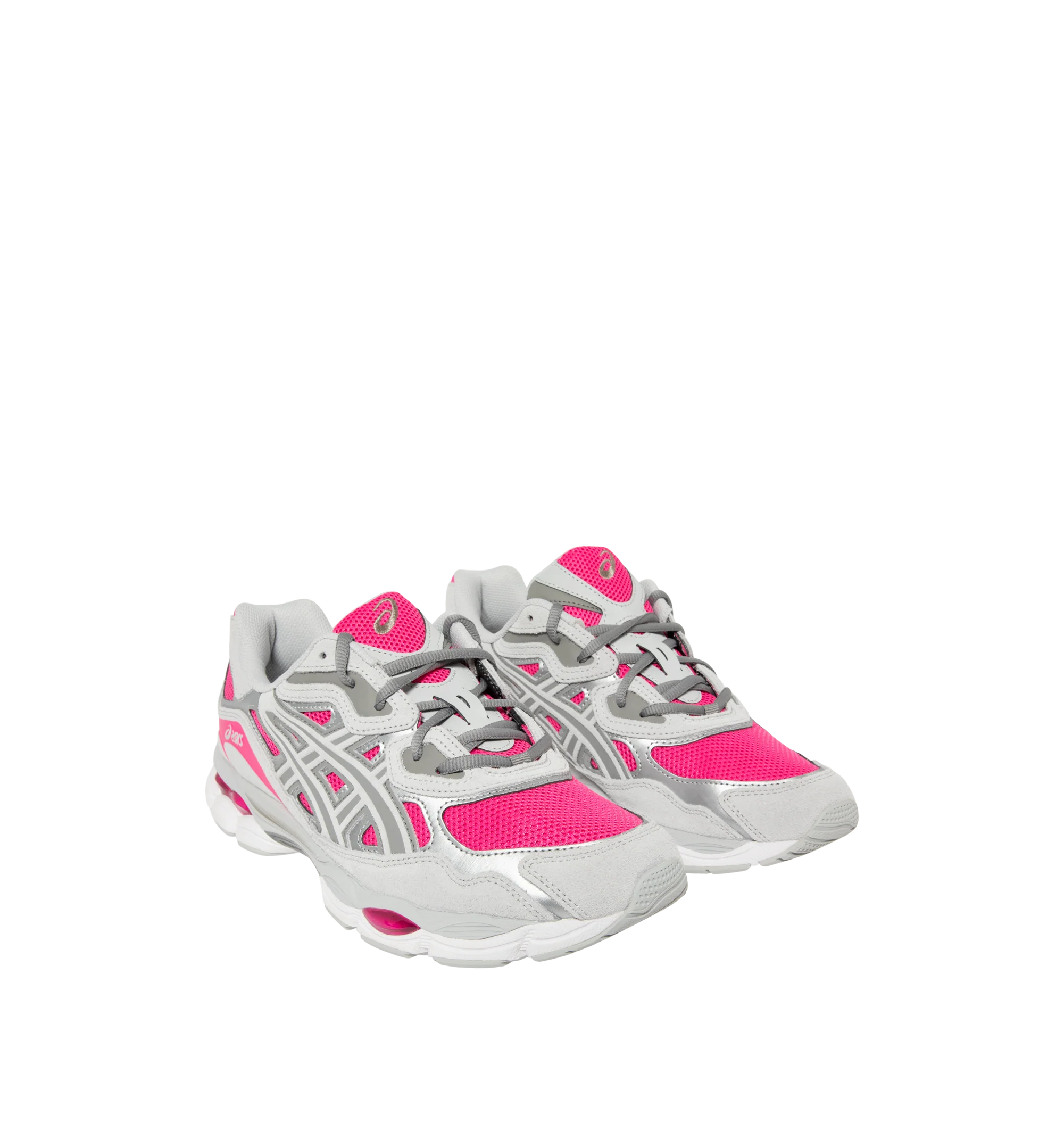 Image 2 of 5 - PINK - Asics Men's Gel-NYC Polar Sneaker featuring lace up closure, layered upper construction, rearfoot and forefoot GEL technology, suede and synthetic and fabric upper, fabric lining and rubber sole.