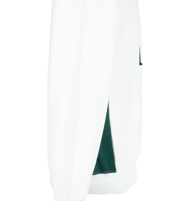 Image 3 of 3 - WHITE - CASABLANCA Boucle Embroidered Cotton Sweatshirt featuring embroidered graphic to the front, crew neck, long sleeves, ribbed cuffs and straight hem. 100% cotton.  