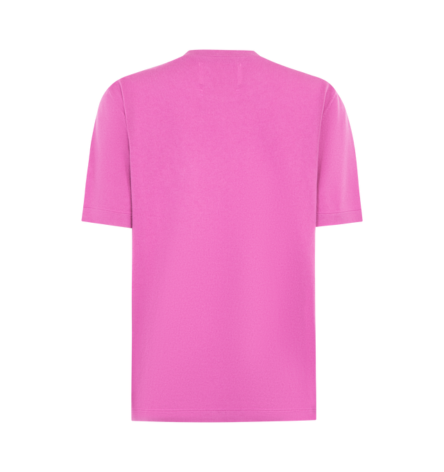 Image 2 of 2 - PINK - EXTREME CASHMERE James Tee featuring short-sleeves, crew neck and regular fit. 70% cotton, 30% cashmere.