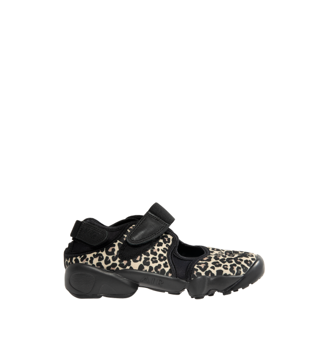 Image 1 of 5 - BLACK - NIKE Air Rift Sneaker featuring textile upper, hook-and-loop straps, Nike Air unit in the heel, foam midsole and rubber detailing on the outsole.