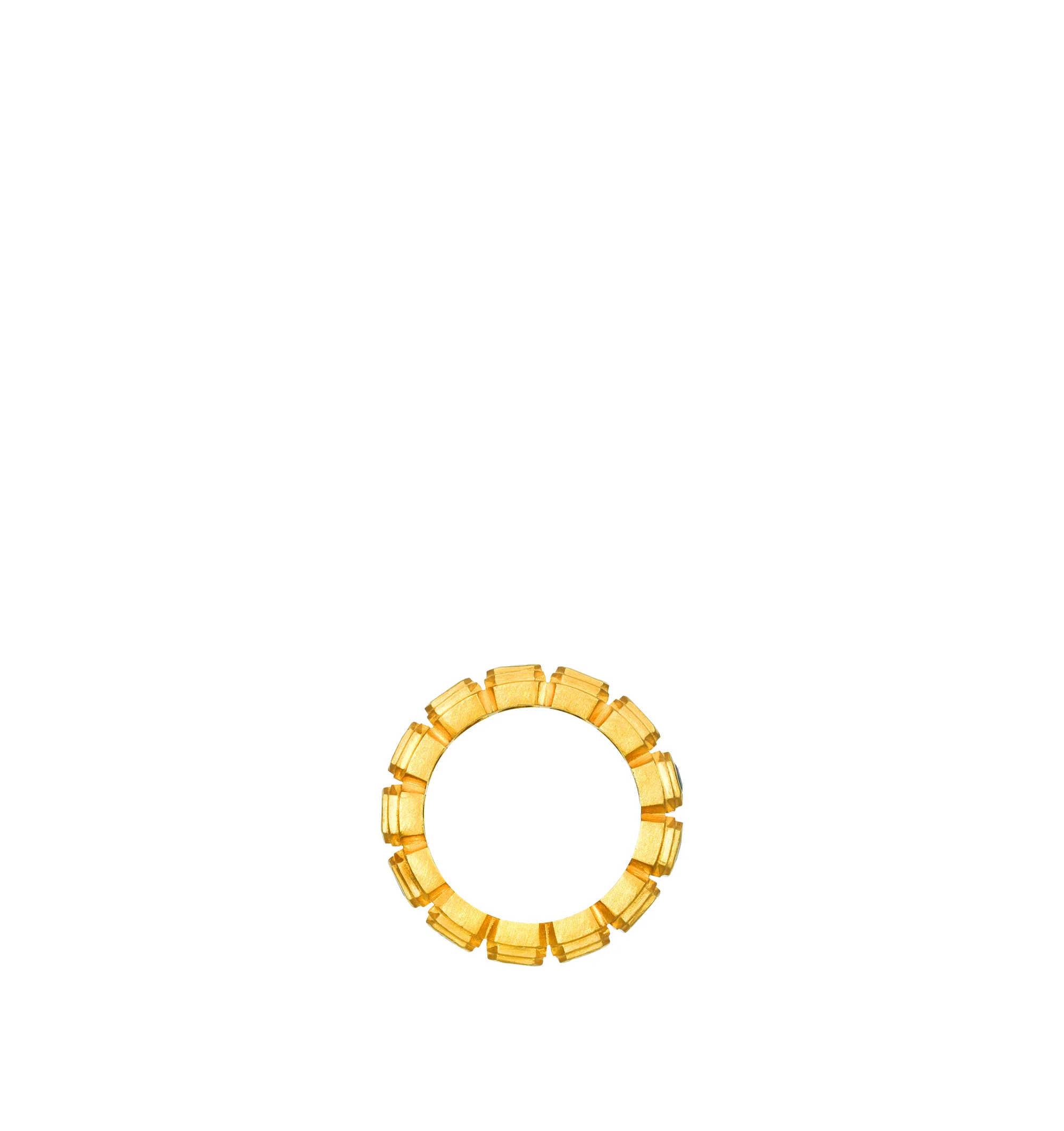 Image 3 of 3 - GREEN - Darius Jewels Emerald Ziggurat Eternity Band featuring 2.45 cts of Colombian emeralds bezel set in 18K Fairmined yellow gold. Size: 8. For personal consultation and detailed information about jewelry, please contact our dedicated stylist team at personalshopping@hirshleifers.com.This item may be restricted for online purchase to international clients. For assistance purchasing this item please contact our dedicated stylist team at personalshopping@hirshleifers.com.