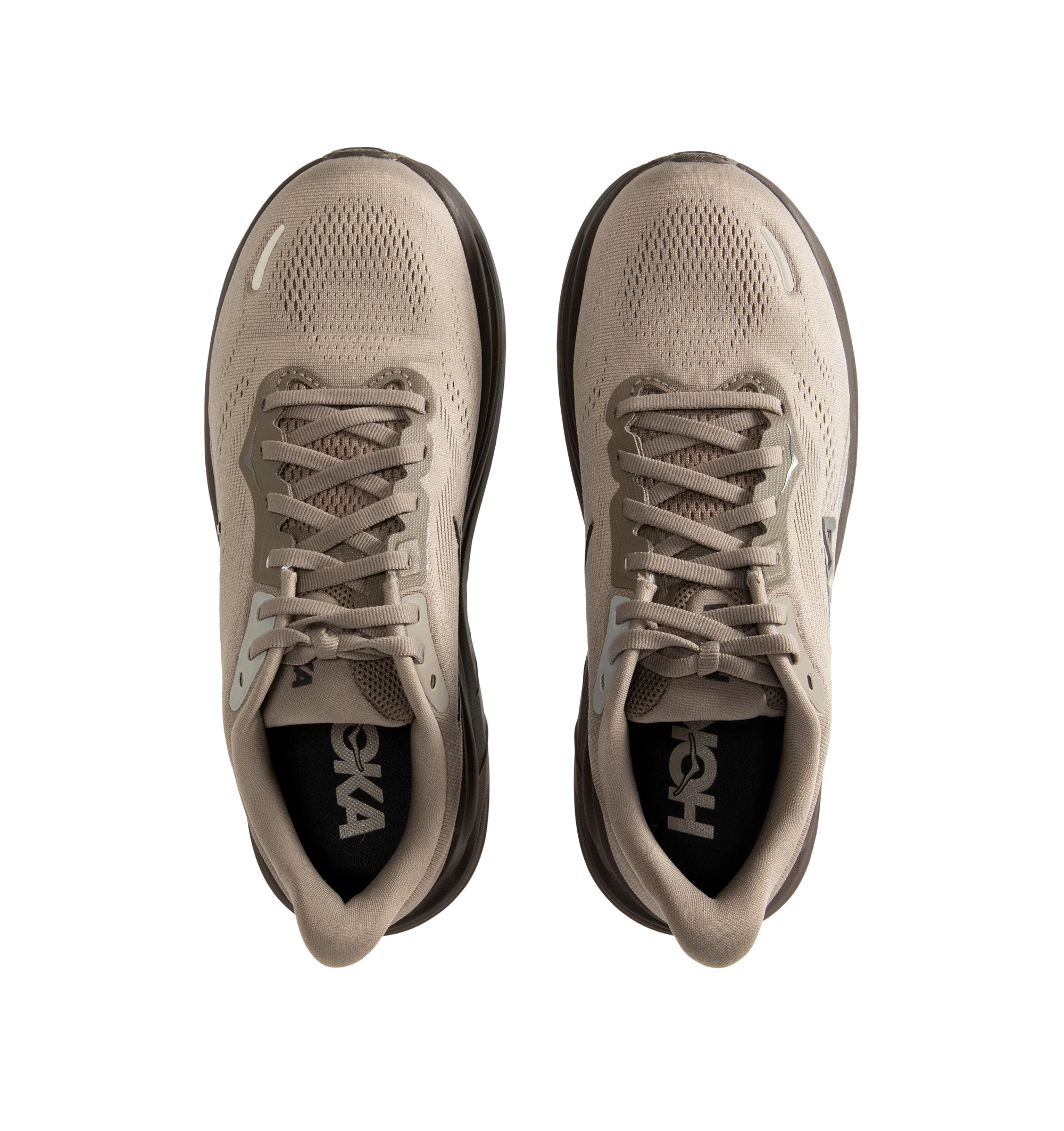 Image 5 of 5 - NEUTRAL - Hoka Mens Clifton 11 Running Shoes feature an engineered mesh upper with reflective details and 3D-printed overlays. Designed with a CMEVA midsole, Rearfoot-Focused Active Foot Frame, MetaRocker geometry, open-cell sockliner, double-lace lock system, and Durabrasion rubber outsole for lightweight cushioning, stability, and everyday road running. Upper: Engineered Mesh; Midsole: CMEVA; Outsole: Durabrasion Rubber. Imported.