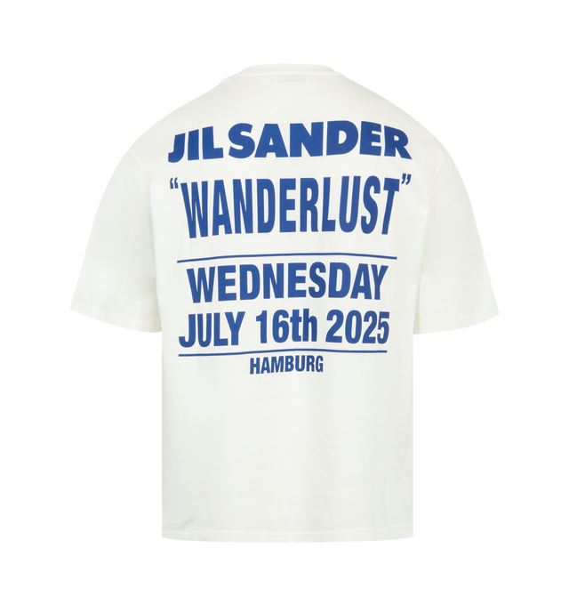 Image 2 of 2 - WHITE - JIL SANDER Graphic T-Shirt featuring oversized fit, dropped shoulders, images from the Wanderlust project, printed cotton jersey, short sleeves and crew neck. 100% cotton. Made in Italy.