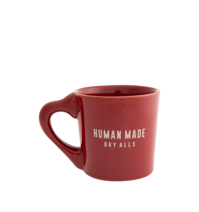 Image 2 of 2 - RED - HUMAN MADE Coffee Mug featuring porcelain body and iconic heart logo graphic on the side and on the bottom. Height: 8.5cm. Diameter: 8cm. Made in Japan. 