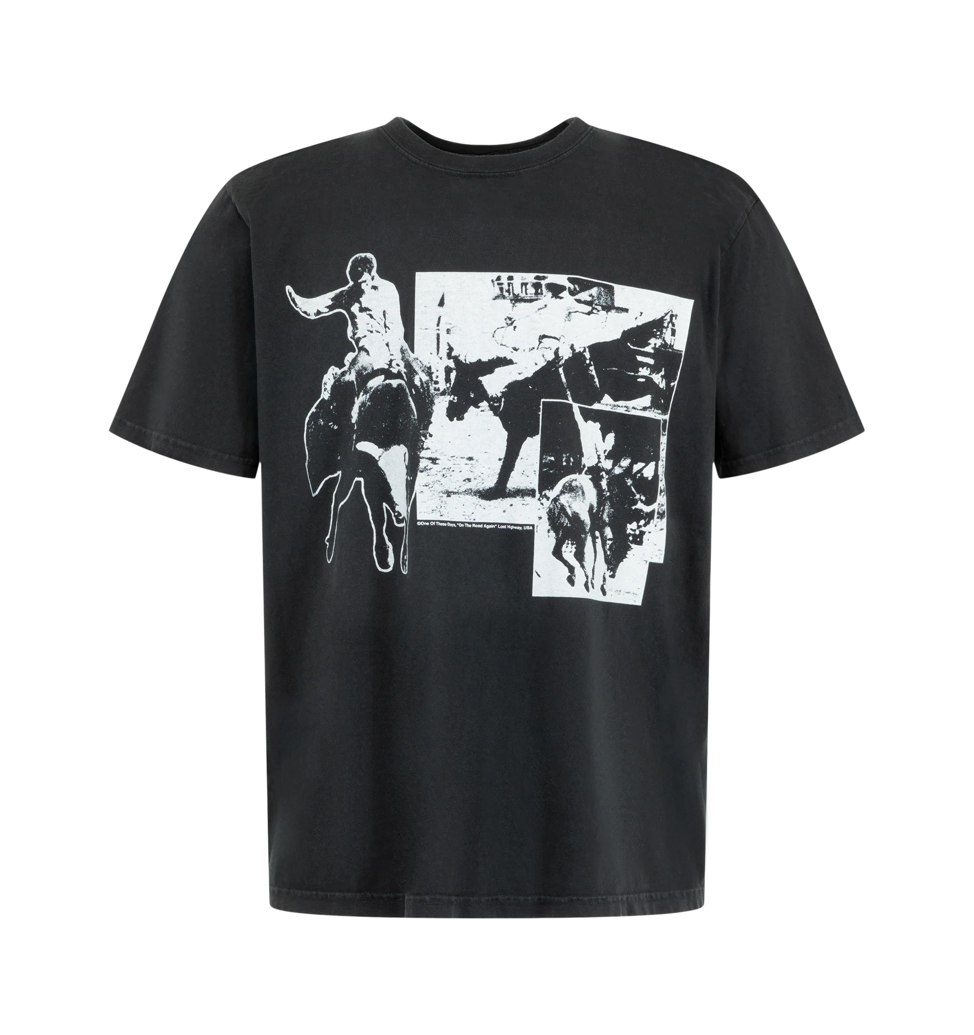 Image 1 of 2 - BLACK - One Of These Days Men's Americas Sport T-Shirt is crafted from fabric knit in the USA and features a classic everyday silhouette with a vintage-washed finish for a naturally worn-in look. Cut and sewn in the USA, the tee is pre-shrunk to help maintain a consistent fit from the first wear. Main Material: USA-knit fabric.