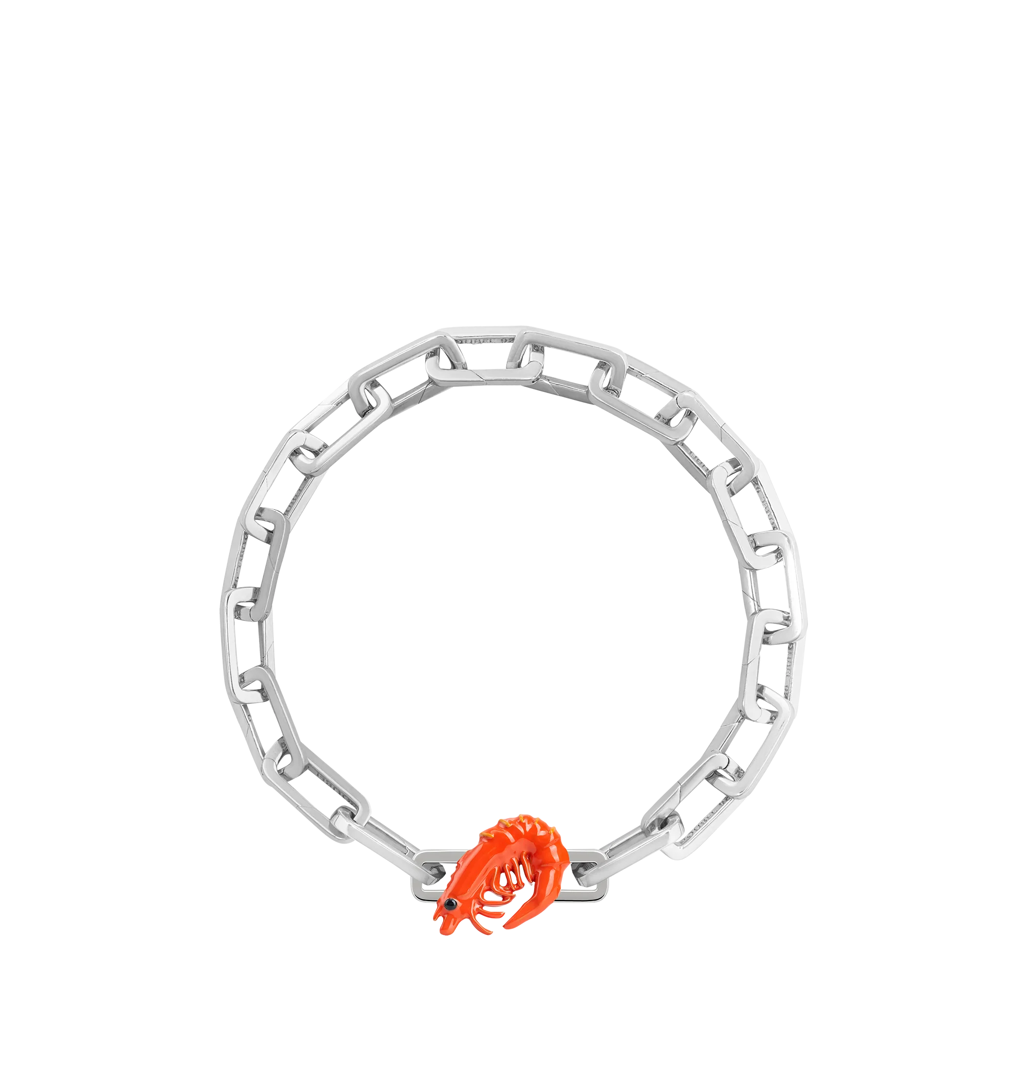 Image 7 of 8 - ORANGE - Poubel by The Gstaad Guy Gambero Rosso Charm, also known as The Red Prawn. All charms are made of .925 sterling silver, and are hand-painted using non-toxic lead-free enamel. Links sold separately. Cheap Luxury Handbag Shop offers a range of initial pieces from this collection in-store. For personal consultation and detailed information about jewelry, please contact our dedicated stylist team at personalshopping@hirshleifers.com