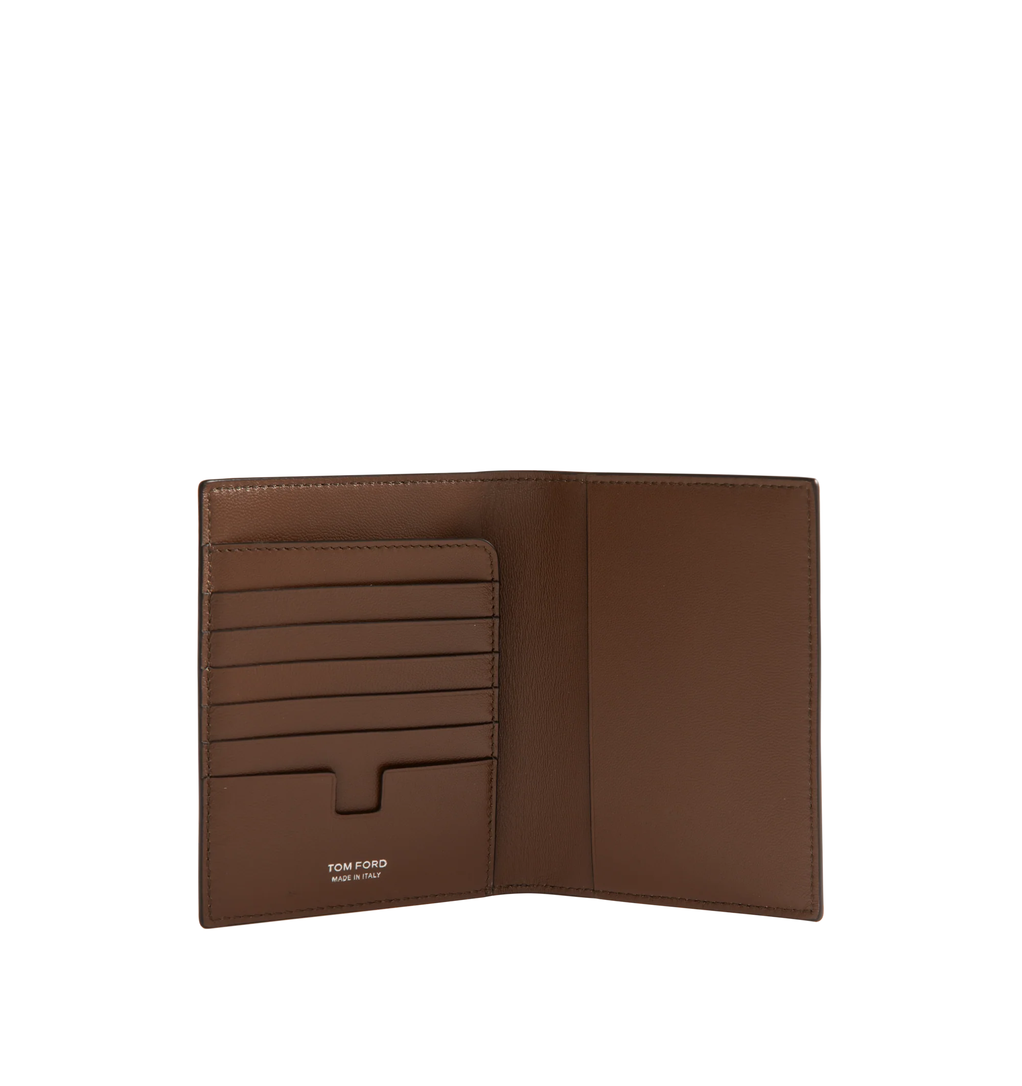 Image 3 of 3 - BROWN - Tom Ford Passport Holder is crafted from soft grain calf leather and features the signature elongated T detail. This designer combines refined craftsmanship with elevated functionality for daily use. Main Material: 100% Calf Leather. Made in Italy. 