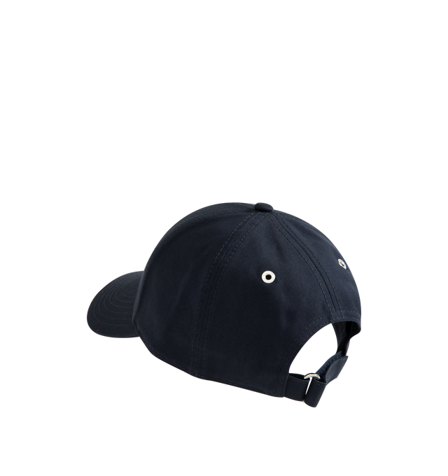 Image 2 of 2 - NAVY - MONCLER Baseball Cap featuring cotton lining, adjustable back tab and silicone logo patch. 100% cotton. 