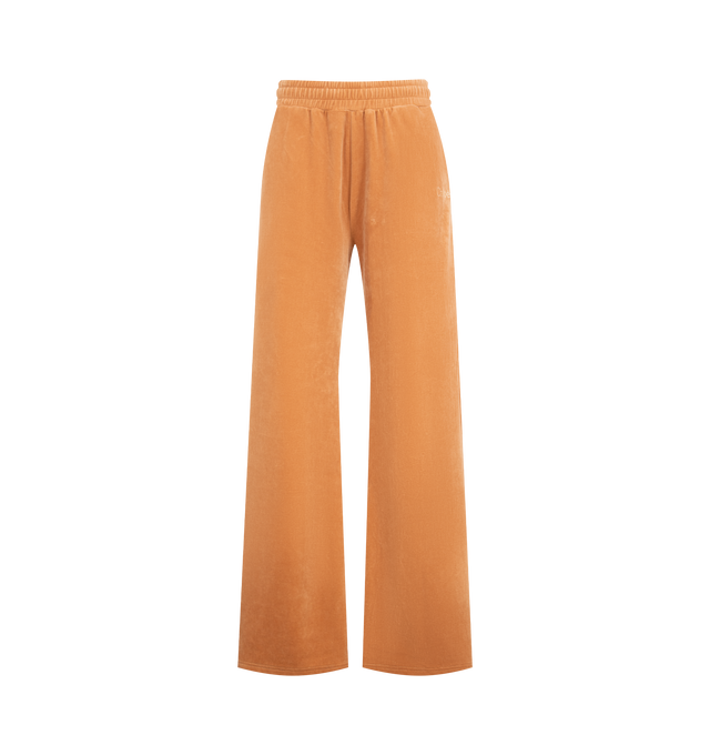 Image 1 of 3 - ORANGE - CHLOE Terry Drawstring Pants featuring relaxed fit, straight-leg, elasticated drawstring waistband, side pockets, full length and piping detail down leg. 80% cotton, 20% polyamide. Made in Portugal.