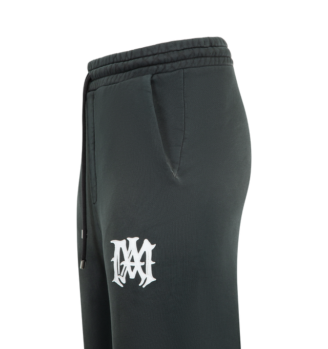 Image 3 of 3 - BLACK - AMIRI Hollywood Sweatpants featuring logo print, drawstring fastening, 2 side pockets and relaxed fit. 100% cotton. Made in Italy.