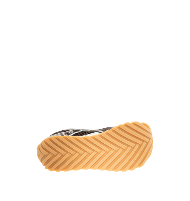Image 4 of 5 - BLACK - Bottega Veneta Sneakers featuring mechanical textile upper, rubber sole, lace-up front, padded collar and tongue with Bottega Venneta logo detail at tongue. Made in Italy.