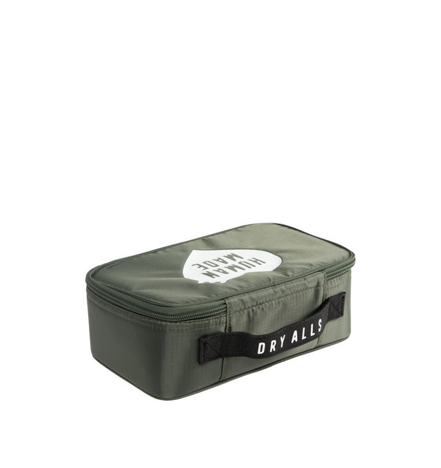 Image 3 of 4 - GREEN - HUMAN MADE Vanity Case featuring iconic heart logo on the front, handle with a logo print and zip closure. 100% polyester.