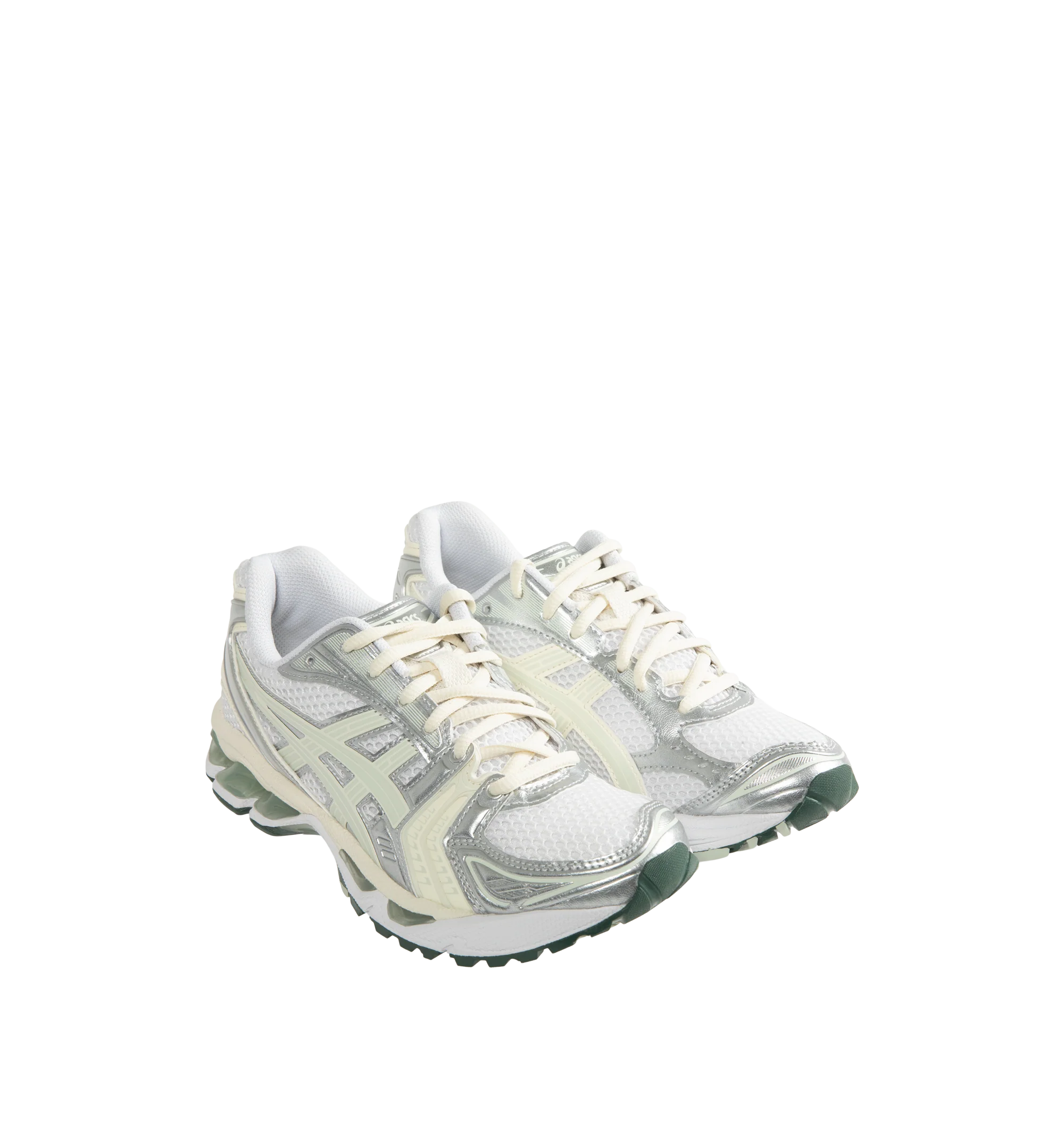 Image 2 of 5 - WHITE - Asics GEL-Kayano 14 Sneakers are lace-up style with rip-stop underlays, GEL cushioning, and TRUSSTIC support system. Unisex style in men's sizing. Imported from Indonesia.