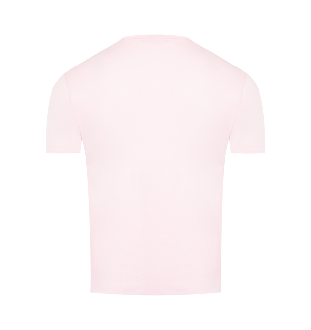 Image 2 of 2 - PINK - TOM FORD Fitted T-Shirt featuring crew neck, short sleeves and regular fit. 80% cotton, 20% silk. Made in Portugal. 